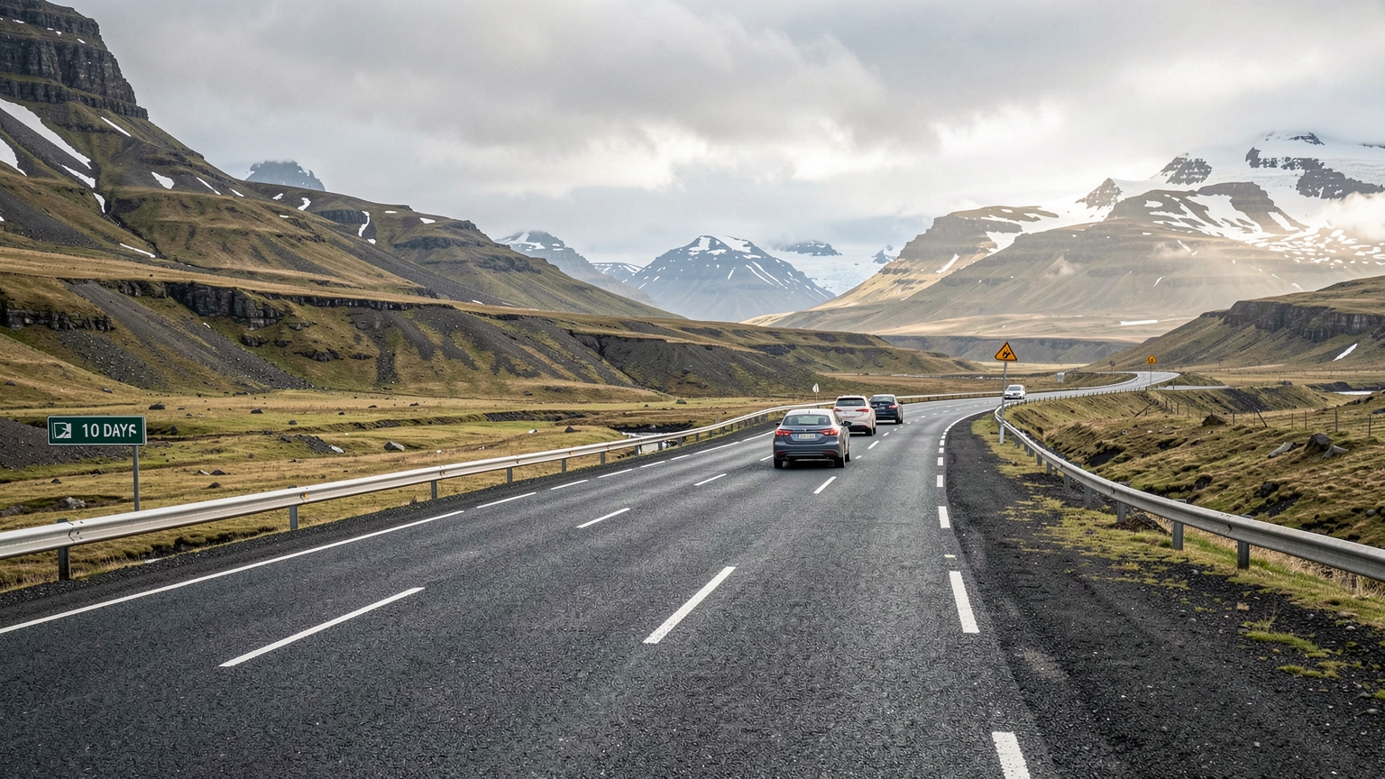 Scenic Iceland ring road plan with steady pacing.